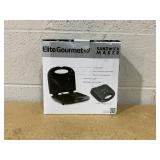 Elite Gourmet ESM2207# Sandwich Panini Maker Grilled Cheese Machine, Tuna Melt Omelets Non-stick Surface, 2 Slice, Black