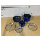 The Cellar Non Stick Pot Set 6 Piece Blue