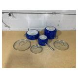 The Cellar Non Stick Pot Set 6 Piece Blue