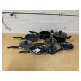 T-Fal Black Pot and Pan Set 12 Piece