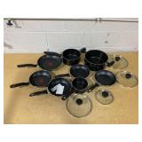 T-Fal Black Pot and Pan Set 12 Piece