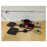 T-Fal Red Pots and Pans - 8-Piece Set