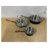 4 Piece Cuisinart Matte Black Stainless Pots and Pans