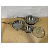 4 Piece Cuisinart Matte Black Stainless Pots and Pans