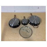 4 Piece Cuisinart Matte Black Stainless Pots and Pans