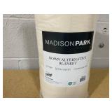 Madison Park Windom Down Alternative Blanket, Premium 3M Scotchgard Moisture Wicking Treatment, Lightweight and Soft Bed Cover For All Season, Satin Trim, Cream Full/Queen