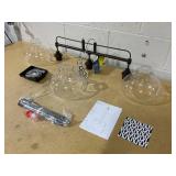 Kira Home Harlow 38" Modern Industrial Farmhouse 3-Light Kitchen Island Light with Clear Glass Shades