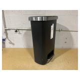 Plastic Locking Lid Step Trash Can Black - Brightroom: 13 Gallon Indoor Kitchen Garbage Can, Spot Clean, 25.6" Height