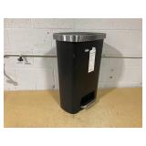 Plastic Locking Lid Step Trash Can Black - Brightroom: 13 Gallon Indoor Kitchen Garbage Can, Spot Clean, 25.6" Height