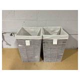 LOT OF 2 - Twisted Rope Hamper Gray - Brightroom