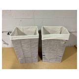 LOT OF 2 - Twisted Rope Hamper Gray - Brightroom