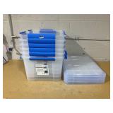 LOT OF 6 - Ezy Storage Waterproof Clear Latch Totes,  75L/79.3Qt