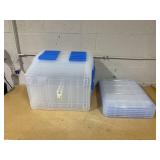 LOT OF 6 - Ezy Storage Waterproof Clear Latch Totes,  75L/79.3Qt