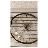 28" Steel Clad Bicycle Wheel with Wooden Rim and Model A Hub