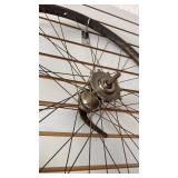 28" Steel Clad Bicycle Wheel with Wooden Rim and Model A Hub