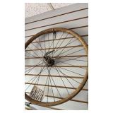 Vintage 26" Steel Clad Wood Rim Bicycle Wheel with New Departure Model C Hub