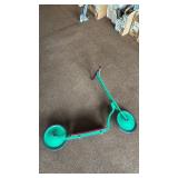 Vintage Green and Red Push Scooter