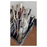 Collection of Vintage Bicycle Forks in Various Colors