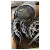 Collection of Vintage Bicycle Cranks and Chainrings