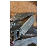 Collection of Vintage Hand Saws with Wood Handles