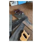Collection of Vintage Hand Saws with Wood Handles