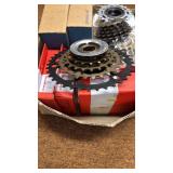 Collection of Bicycle Freewheels Including Shimano and Sprocket Gears