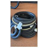 Set of 13 Various Sized Bicycle Tires