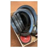 Lot of Solid Rubber Tires with Assorted Wheels