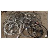 Collection of 21 Assorted Bicycle Wheels