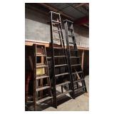 Collection of Antique Wooden Ladders