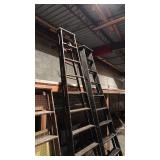Collection of Antique Wooden Ladders