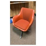 Vintage Orange Swivel Lounge Chair
