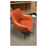 Vintage Orange Swivel Lounge Chair