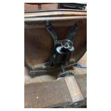 Vintage Wooden Swivel Office Chair with Armrests