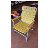 Vintage Yellow Metal and Woven Patio Chair by Finkle