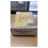 Collection of Leather Bicycle Basket Straps in Vintage King Edward Box