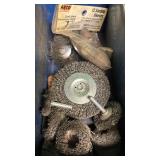 Box of Assorted Wire Wheel Brushes and Sanding Sleeves