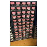 Assorted Small Parts in Organizer Bins with Small Bicycle Parts