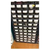 Assorted Small Parts in Organizer Bins with Small Bicycle Parts