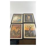 Set of 4 Framed Vintage Cycling Poster Prints