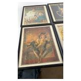 Set of 4 Framed Vintage Cycling Poster Prints