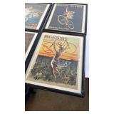 Set of 4 Framed Vintage Cycling Poster Prints