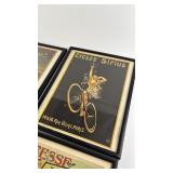 Set of 4 Framed Vintage Cycling Poster Prints
