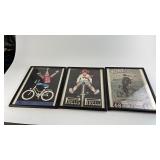 Set of 3 Framed Vintage Bicycle Advertisements