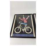 Set of 3 Framed Vintage Bicycle Advertisements