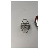 Collection of 5 Vintage Bicycle Head Badges from Various Brands