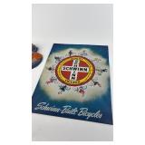 Schwinn Collectible Set: Vintage Cycling Cap, Sign, and Buttons