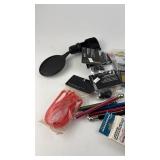 Collection of Bicycle Accessories Including Foam Grips and Adapters