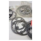 Collection of Bicycle Chainrings in Various Sizes