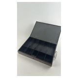 Vintage Cash Box with Compartments and Key